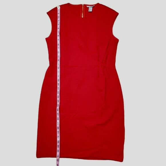 H&M Red Gold Stretch Classy Sexy Dress SZ M Medium Wedding Christmas Party - Picture 9 of 12